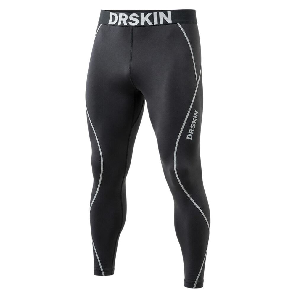 Drskin Men's Black Compression Leggings Athletic Tights Size XL